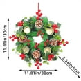 thumbnail image 2 of 11.8" Christmas Advent Wreath Christmas Wreath, Artificial Wreath with Red Berries, Pine Needles & Pinecones, Candle Wreaths for Christmas Candles Decorations Tabletop Centerpieces, 2 of 5