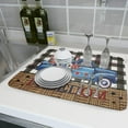 thumbnail image 6 of America Truck Dish Drying Mat 18x24 Inches, 4th of July Buffalo Plaid Freedom Washable Absorbent Dishes Drainer Rack Pads Microfiber for Countertop Dining Table Holiday Decor, 6 of 6