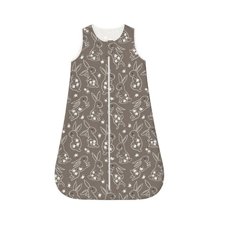 

Fotbe Retro Bunny Pattern Sleep Sack - Baby Wearable Blanket with Zipper Extra Soft Cotton Sleeveless Sleeping Bag for Infants-Small