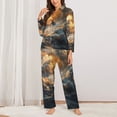thumbnail image 2 of Pajamas for Women Set - Stormy Ocean Vortex Comfy Long Sleeve Button Up Pajama Sets for Women 2 Piece, Soft Sleepwear Nightwear Pjs Lounge Sets for Women with Pockets, 2 of 6