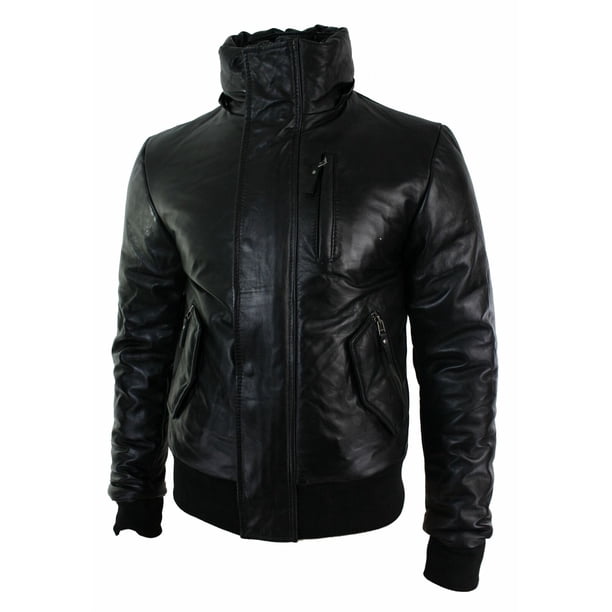 Bomber Jacket With Fur Hood Flight Jacket Mens With Hood Mens