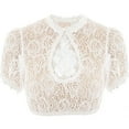 thumbnail image 6 of WREESH Womens Lace Blouse Bavarian Oktoberfest Costumes Traditional Dirndl Blouse Shirt Cropped White Shirt Versatile Bra Tops White A, 6 of 7