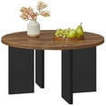 thumbnail image 3 of HOOBRO- Round Coffee Table, Walnut and Black with Symmetrically Arranged Legs, Smooth Surface for Easy Cleaning, Rounded Edges, for Living Room, Office BH88KF01, 3 of 10