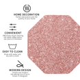thumbnail image 4 of Pofeuu Rose Gold Pink Glitter Print Leather Coasters Set of 6, Round Cups Mugs Mat Pad for Home Kitchen Heat Resistant Drink Coasters,Octagon, 4 of 7