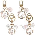 thumbnail image 5 of Llavero de conejo y gato, lindo llavero redondo de metal de conejo y gato, bonito llavero rosa Sakura bolsa de coche llavero para niña niño pareja joyería colgante (D), Como se muestra, 5 of 5