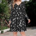 thumbnail image 2 of Bling with Diamond Long Sleeve Dresses For Women Vintage Elegant Party Dress Oversized V-neck Dress S-8XL, 2 of 7