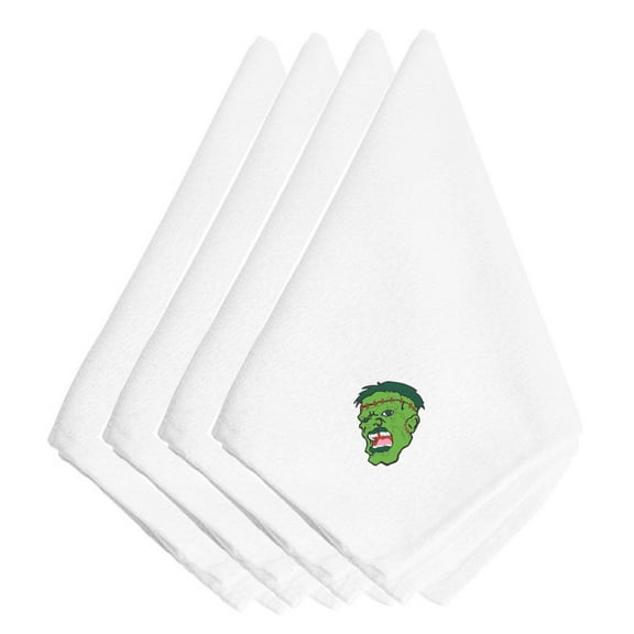 Halloween Frankenstein Face Embroidered Napkins Set of 4