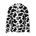 thumbnail image 2 of Uemuo Cow Print Black White Pattern Women's Full Zip UPF 50+ Sun Protection Hoodie Jacket Long Sleeve Sun Shirt Hiking Outdoor Performance with Pockets-XX-Large, 2 of 9