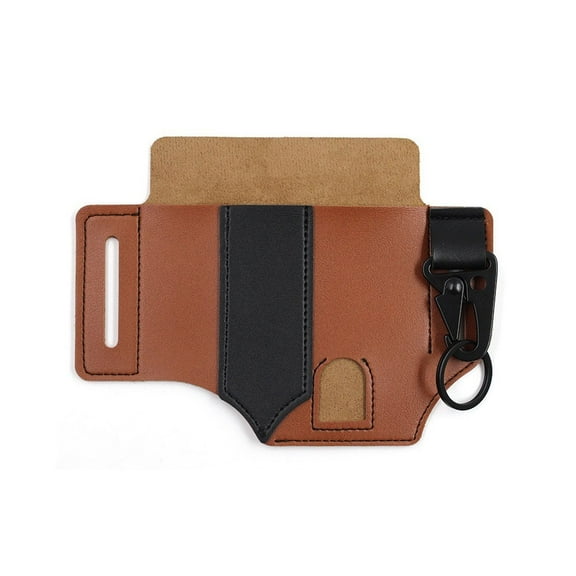 EIMELI EDC Leather Sheath for Leatherman Multitool Sheath Pocket Organizer with Key Holder for Belt and Flashlight Sheath Multitool Pouch Brown