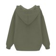 thumbnail image 4 of Xcmzpl Women's Hoodies Loose Fit Solid Color Hooded Sweatshirt Travel Sweater Tops Work Long Sleeve Blouses Early Fall Fashion, 4 of 4