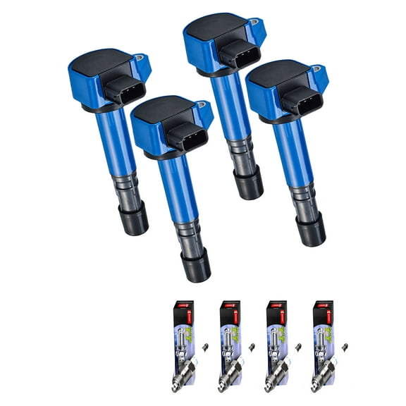 Set of 4 ISA High Performance Ignition Coils and 4 Denso Spark Plugs Compatible with 2004-2005 Honda Civic Value Package Coupe 2-Door 1.7L 1668CC l4 GAS SOHC Naturally Aspirated Replacement for UF400