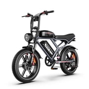 AMYET S6 Electric Bike for Adults, 20" Fat Tire E-Mountain Bicycle, Peak 3000W Dual Motor 52V 50AH 7-Speed Ebike UL2849