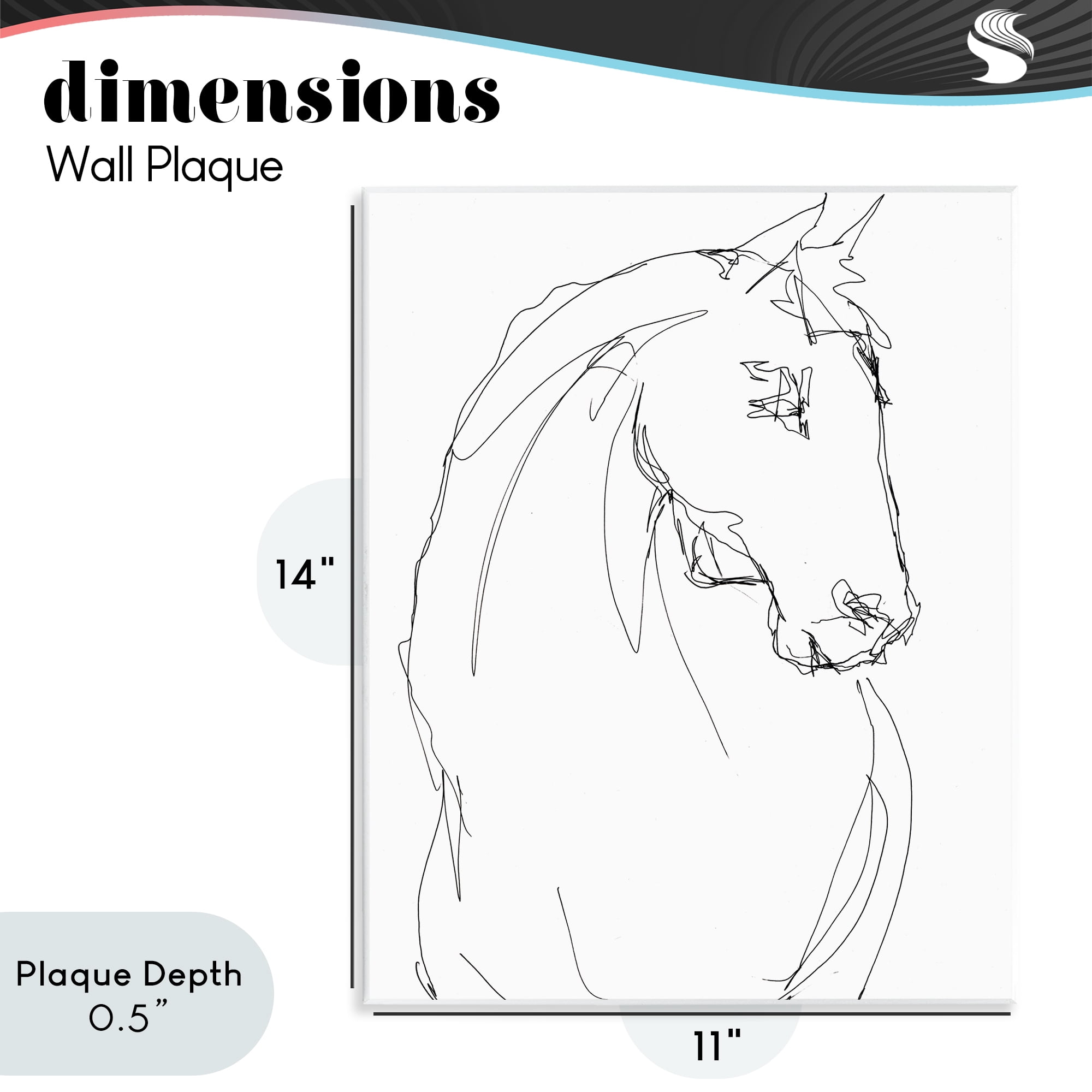 Stupell Industries Sketched Horse Contour Wall Plaque Art, design by Lorenzo Collective