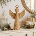 thumbnail image 5 of Vallivelle Handwoven Water Hyacinth Angel Christmas Decor - 13.4" Woven Rattan Angel Religious Tabletop Figurine for Nativity Scene, Mantel, Shelf and Farmhouse Christmas Decorations Indoor Display A, 5 of 8