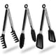 thumbnail image 1 of Pinzas de cocina HST con puntas de silicona, 3 unidades, acero inoxidable, 1 of 7