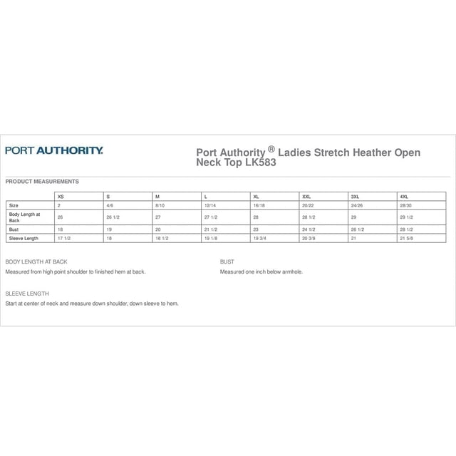 Port Authority Haut Extensible à Encolure Ouverte pour Femmes LK583
