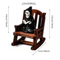 thumbnail image 2 of Pnmtdaia Halloween Skeleton Grim Reaper Resin Figurine on Rocking Chair, Skeleton Statue with Reading Book, Spooky Retro Style Desktop Ornament for Halloween Home Shelf Display, 2 of 5