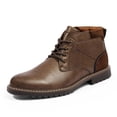 thumbnail image 1 of Bruno Marc Men's Fashion Chukka Boots Casual Lace up Plain Toe Boot Durable TPR Shoes STONE-8 DARK/BROWN Size 8, 1 of 5