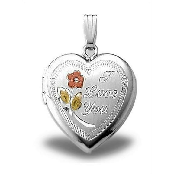 Sterling Silver "I Love You" Heart Locket - 3/4 Inch X 3/4 Inch