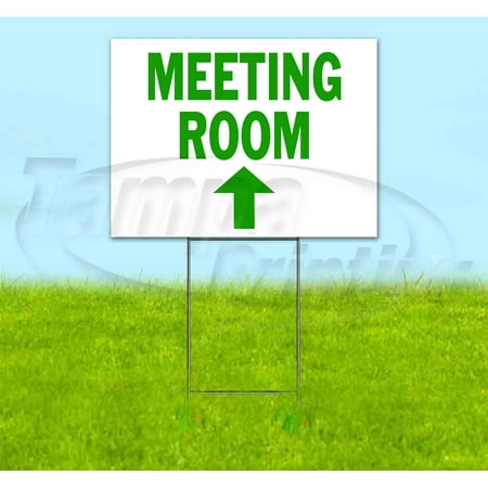 Meeting Room Up (18" x 24") Yard Sign, Includes Metal Step Stake