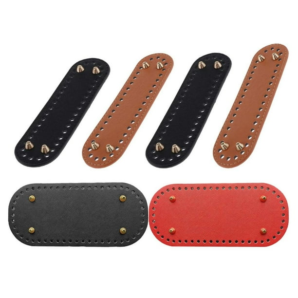 6x Almohadilla de repuesto para fondo de bolso de ganchillo DIY con clavos, relleno para bolsos tejidos Negro