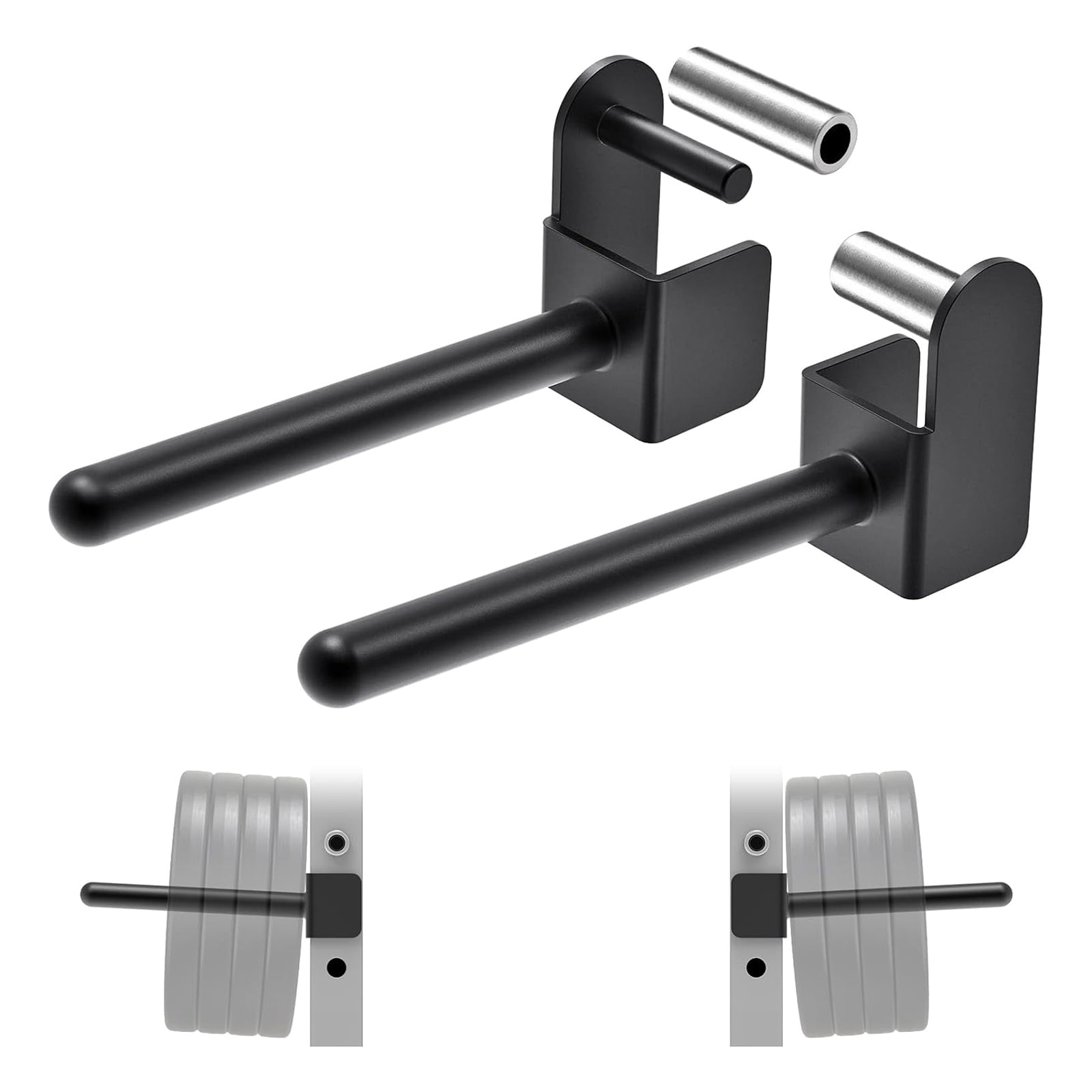 Weight Storage Rack Attachment for Power and Squat Racks Fitness Equipment Accessory