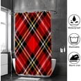 thumbnail image 4 of Bath Shower Curtain Liners 66"x72", Red Black Tartan PlaidPolyester Waterproof with 12 Curtain Hooks Bathroom Accessories Decoration, 4 of 6