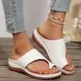 thumbnail image 2 of LOVZFMLL Wedge Sandals for Women Casual Ring Toe Comfort Walking Clogs Sandals for Summer Outdoor Beach Vacation Slippers White 9, 2 of 5