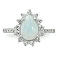 thumbnail image 4 of Sterling Silver CZ Synthetic Opal Pear Shaped Ring, 4 of 5