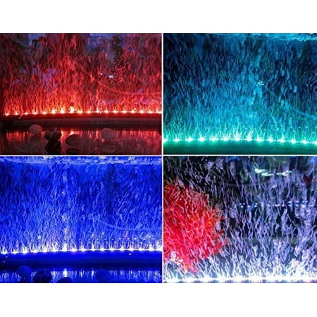 LED Aquarium Light, Submersible Fish Tank Light Colorful Remote Control Waterproof Crystal Glass LEDs Lights Bar