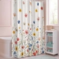 thumbnail image 5 of Shower Curtain Wildflowers Shower Curtains for Bathroom Decor, Waterproof Polyester Shower Curtain Set with Hooks, Extra Long 72" x 78" Farm Floral Branch, 5 of 9