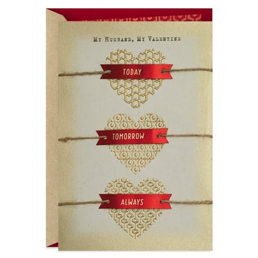 Hallmark Valentine's Day Card for Husband (Three Gold Hearts)
