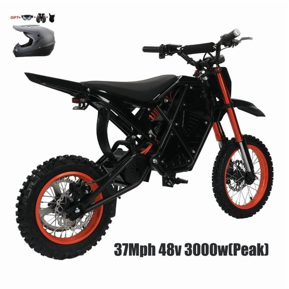 3000W(Peak)mid mounted motor E-TrailX Electric Dirt Bike,48V23Ah lithium battery ebike dirt bicycles, 37MPH with 12"/14"tire,Hydraulic Disc Brakes UL2849
