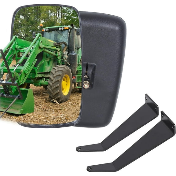 Tractor Mirror Assembly With Fixed Arms Replacement For DM2455000 Compatible with John Deere 5000 & 6000