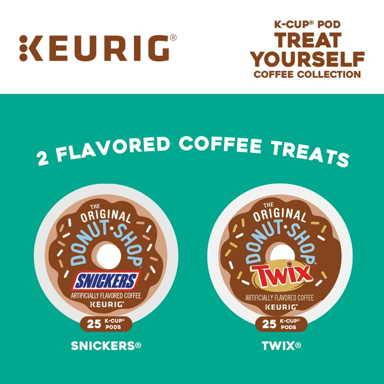 The Original Donut Shop, Snickers and Twix Coffee Variety Pack Flavored K-Cup  Coffee Pods, 50 Count - Walmart.com