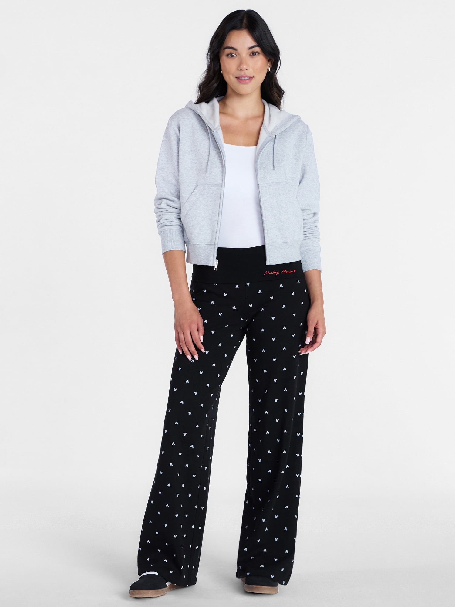 Mickey Mouse Women’s Wide Leg Foldover Pants, Sizes XXS-XXL