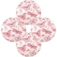 thumbnail image 2 of Pink Butterflies Round Placemats Non-Slip Table Mat Heat Resistant Placemat for Dining Table Kichen Party Table Diameter 15.4 inch Set of 4 Home Decor Gifts, 2 of 7
