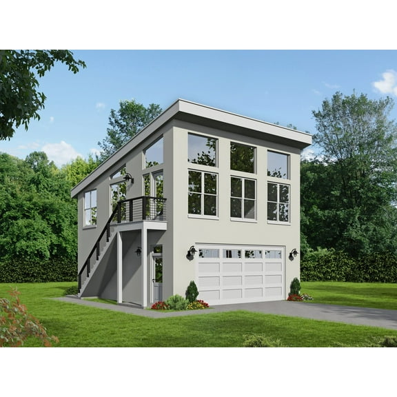 763-7503: Modern Garage 0 Bed, 0 Bath Luxury Home Plan, 750 Sq Ft: Full Blueprints with License to Build by Home Plan Marketplace - Lesuto