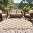 thumbnail image 4 of Orange Floral Round Area Rug 6Ft Washable Circle Rugs for Bathroom Office, Country Boho Ethnic Art Flowers Motifs Non-Slip Carpet Floor Mats Indoor Outdoor Carpet Runner Aesthetic Home Decor, 4 of 8