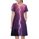 thumbnail image 1 of Balery Thunderstorm Violet Purple Vestidos sueltos de manga corta para mujer, vestidos de verano 2025, vestidos casuales de corte A con vuelo., 1 of 6