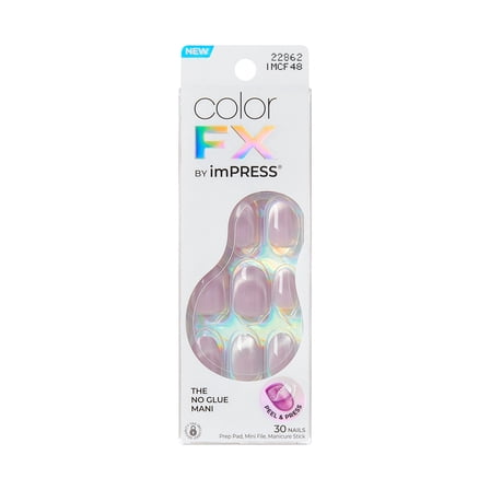 KISS imPRESS Color FX Short Oval Press on Nails , Purple, 30 Pieces