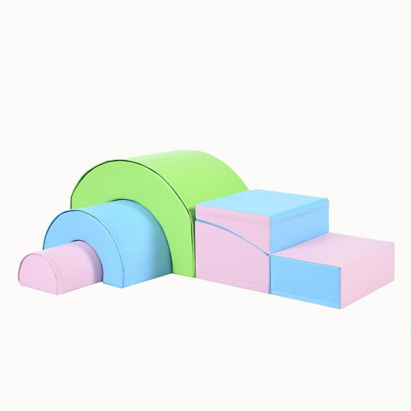 5 Pieces Climbing Toys for Toddlers, Soft Foam Block Play Set with PU Cover, Colorful Kindergarten Home Baby Climbing Toys for Crawling & Climbing & Walking