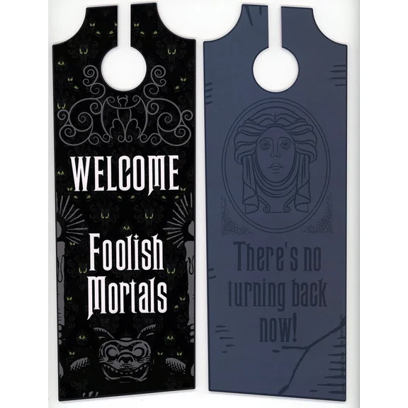 Disney Parks Haunted Mansion "Welcome Foolish Mortals" Door Hanger - New