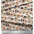thumbnail image 3 of Soimoi Coton Tissu Imprimé Patchwork Géométrique & Chiens par la Cour 42 Pouces de Large, 3 of 3