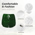thumbnail image 4 of Salouo Green Sparkling Print Women's 2 in 1 Running Shorts Double-Layer Shorts Athletic Workout Gym Yoga Shorts Running Shorts for Women-Large, 4 of 7