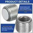 thumbnail image 3 of 10 Pcs Tapón de Acero Inoxidable 304 1/8" BSP Rosca Macho Hexagonal Interna, 3 of 7