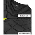 thumbnail image 4 of Breezora Football Impact Shirt Padded Compression Top with Chest Rib Shoulder Back Protection Breathable Training Gear XXL Size Black, 4 of 6