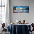 thumbnail image 5 of Blue Sea Sunset Seascape Canvas Wall Art - Tropical Palm Tree and Beach Picture Prints- Ocean Tide Wall Poster Decor for Living Room,Bedroom,Bathroom,Office 12"x 16"x 3 Panels, 5 of 6