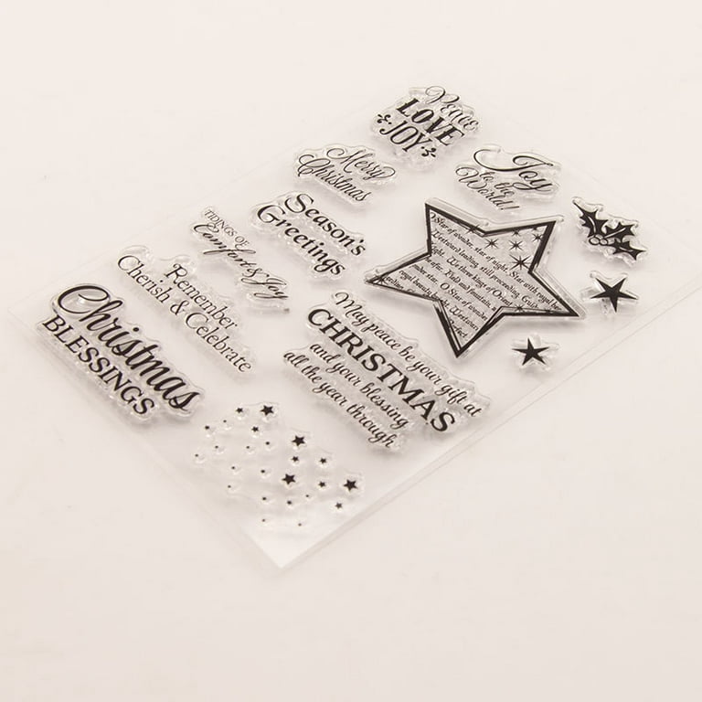 Ouginx Clear Stamps, Christmas Rubber Stamp for Scrapbooking and
