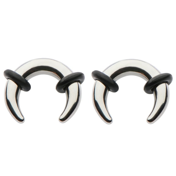 Pair 1g 7mm Steel Ear Plugs Tunnels Tapers Pinchers Horseshoes Gauges Septum